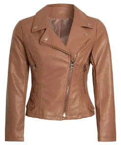 womens-tan-brown-faux-leather-biker-jacket