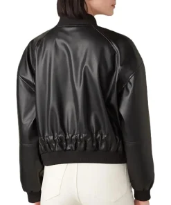 womens-zip-up-black-faux-leather-bomber-jacket