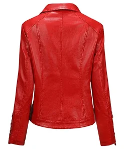 womens-zip-up-red-faux-leather-slim-fit-jacket