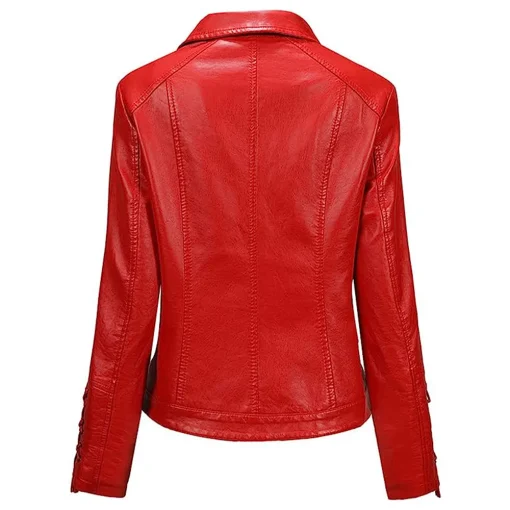 womens-zip-up-red-faux-leather-slim-fit-jacket