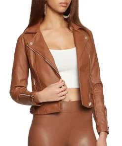 womens-zipper-detail-cognac-faux-leather-moto-jacket