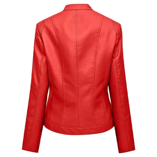 womens-zipper-red-faux-leather-biker-jacket