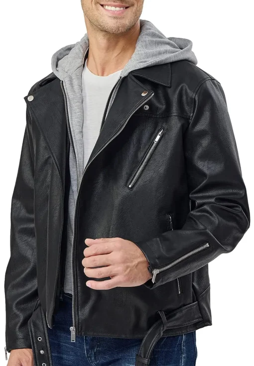 mens-asymmetric-zip-black-faux-leather-hooded-jacket