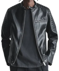 mens-band-collar-black-faux-leather-biker-jacket