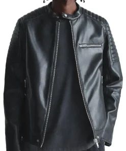 mens-band-collar-black-faux-leather-biker-jacket