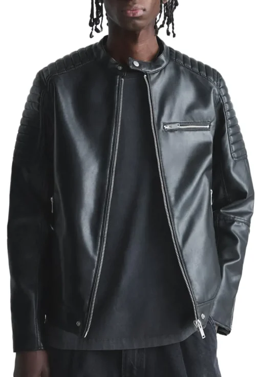 mens-band-collar-black-faux-leather-biker-jacket