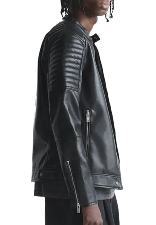 mens-band-collar-black-faux-leather-biker-jacket