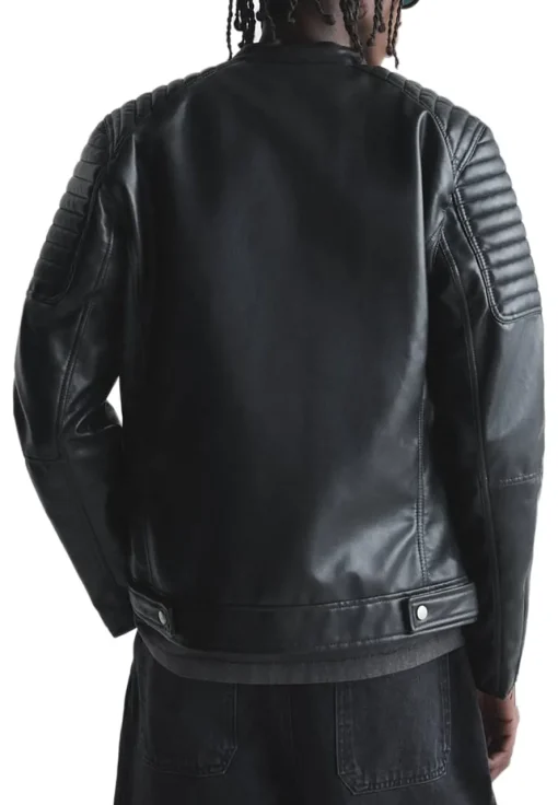 mens-band-collar-black-faux-leather-biker-jacket