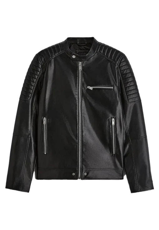 mens-band-collar-black-faux-leather-biker-jacket