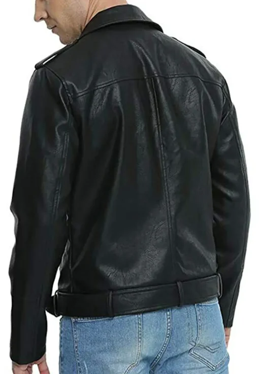 mens-belted-black-faux-leather-biker-jacket