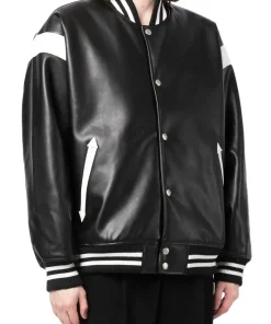 mens-black-and-white-faux-leather-bomber-jacket