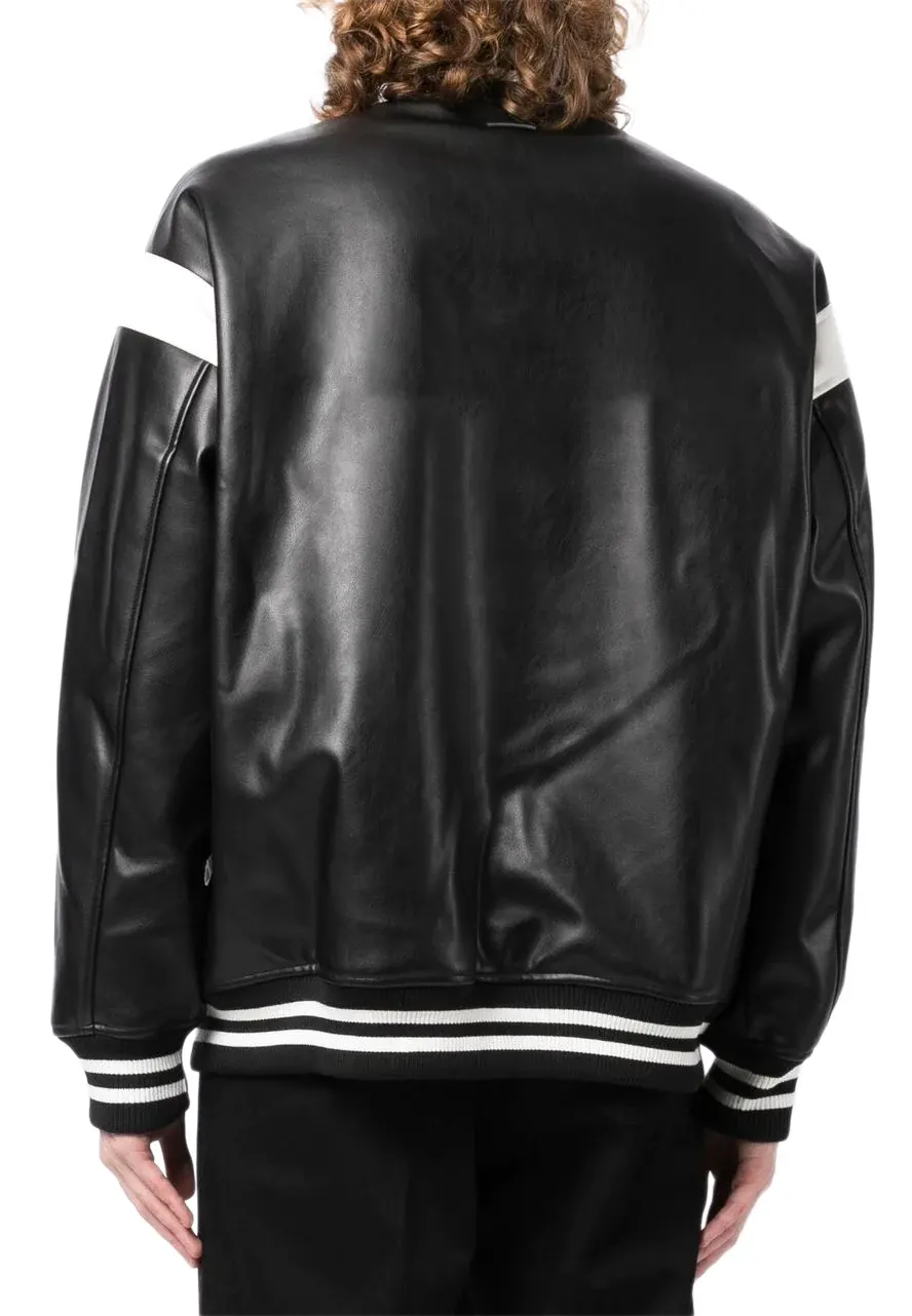 mens-black-and-white-faux-leather-bomber-jacket-3 mens-black-and-white-faux-leather-bomber-jacket