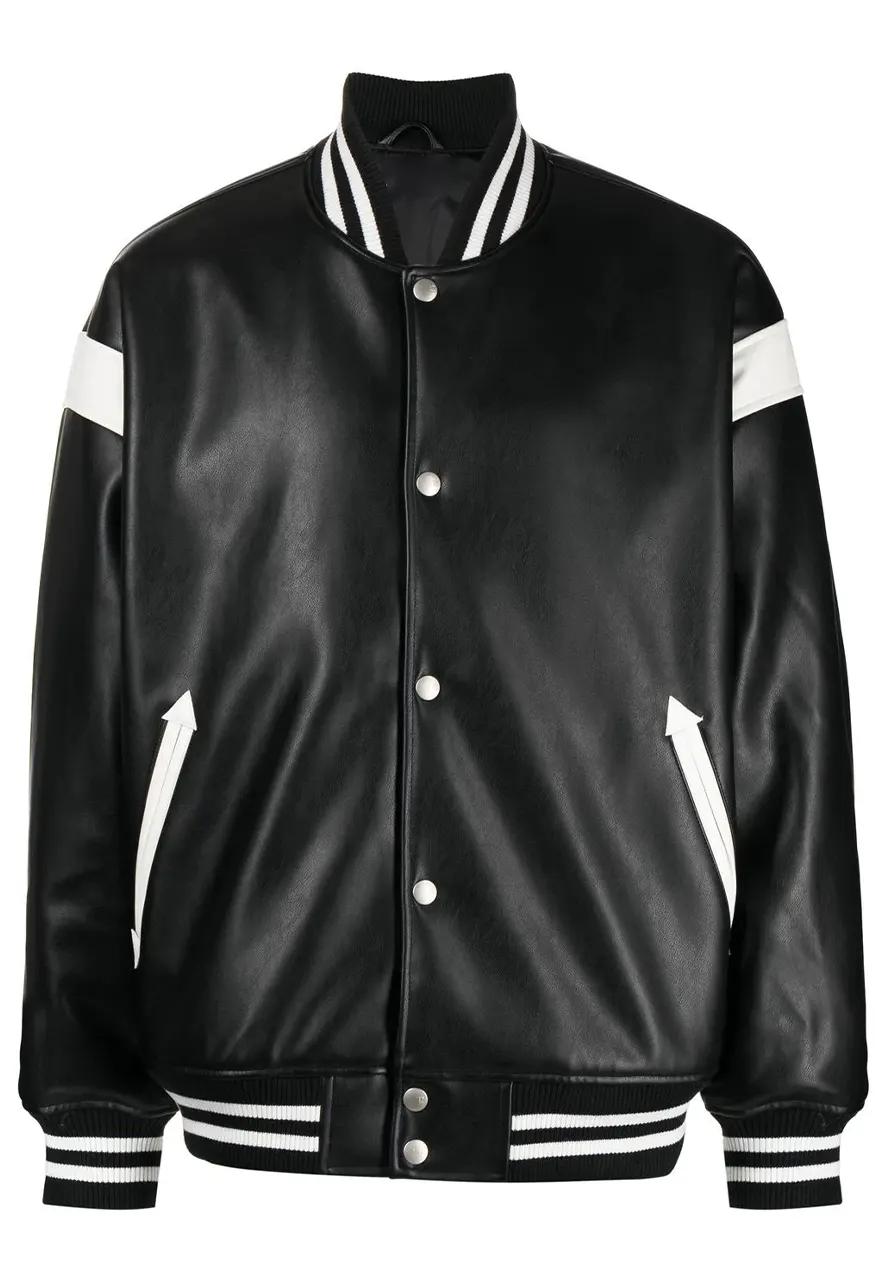 mens-black-and-white-faux-leather-bomber-jacket-5 mens-black-and-white-faux-leather-bomber-jacket