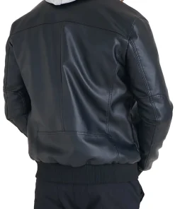 mens-black-bomber-faux-leather-jacket