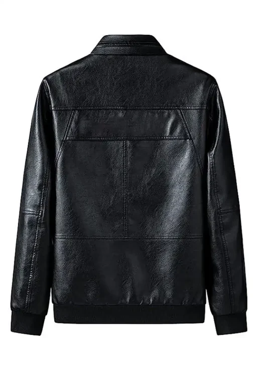 mens-black-faux-leather-bomber-biker-jacket