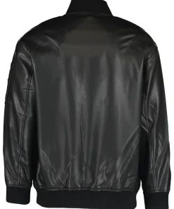 mens-classic-black-faux-leather-bomber-jacket