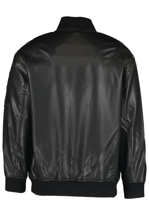 mens-classic-black-faux-leather-bomber-jacket