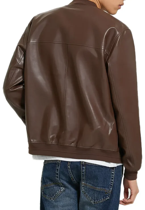 mens-dark-brown-bomber-faux-leather-jacket