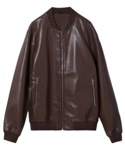 mens-dark-brown-bomber-faux-leather-jacket