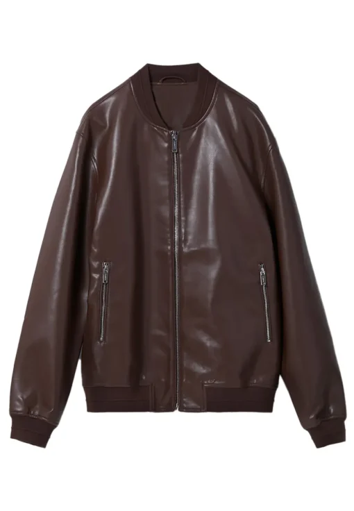 mens-dark-brown-bomber-faux-leather-jacket