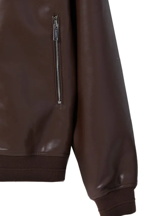 mens-dark-brown-bomber-faux-leather-jacket