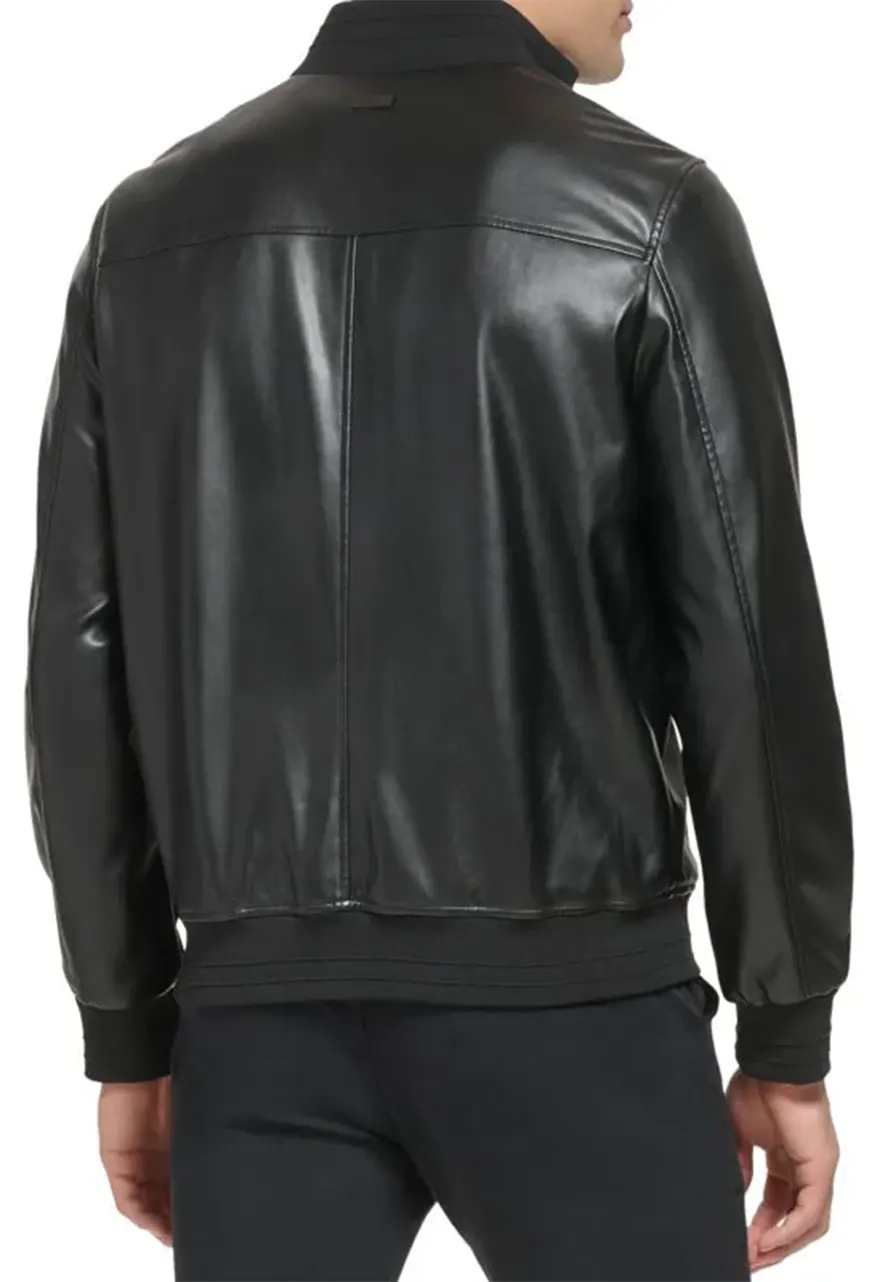 mens-elegant-black-faux-leather-bomber-jacket-4 mens-elegant-black-faux-leather-bomber-jacket