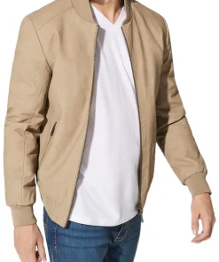 mens-faux-leather-camel-bomber-jacket