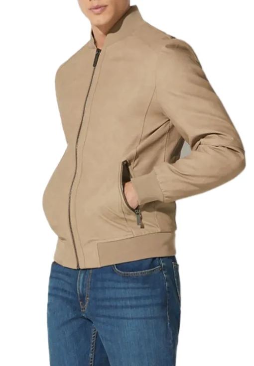 mens-faux-leather-camel-bomber-jacket