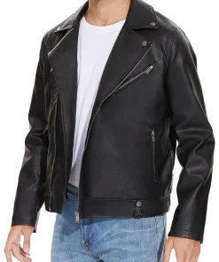 mens-lapel-collar-black-faux-leather-biker-jacket