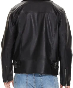 mens-lapel-collar-black-faux-leather-biker-jacket