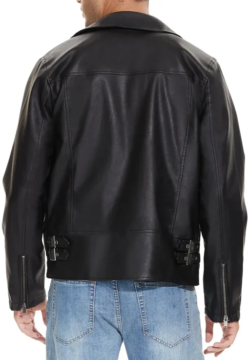 mens-lapel-collar-black-faux-leather-biker-jacket