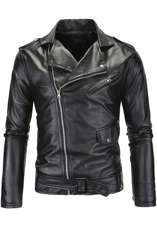 mens-retro-black-faux-leather-biker-jacket