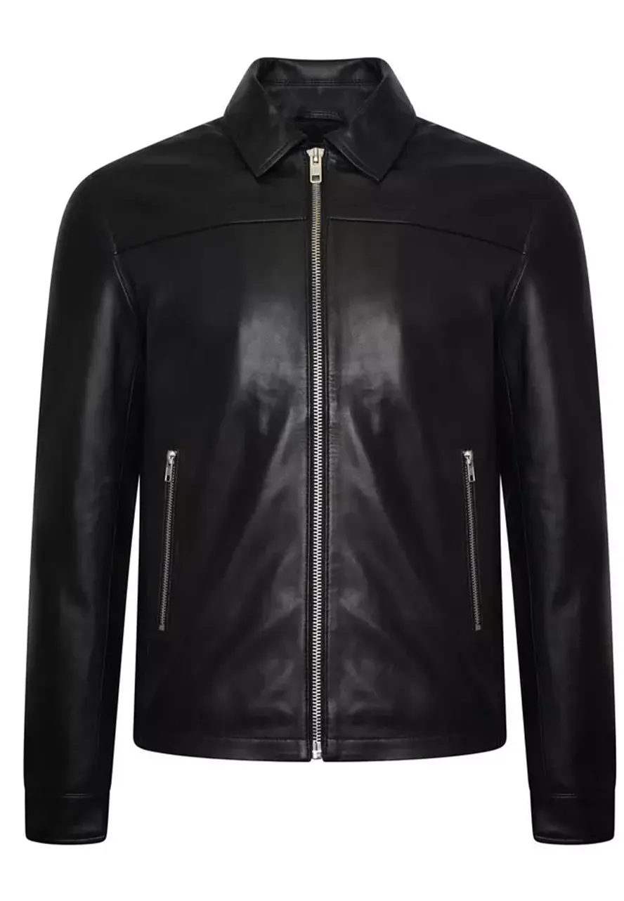 mens-shirt-collar-black-faux-leather-biker-jacket-1 mens-shirt-collar-black-faux-leather-biker-jacket