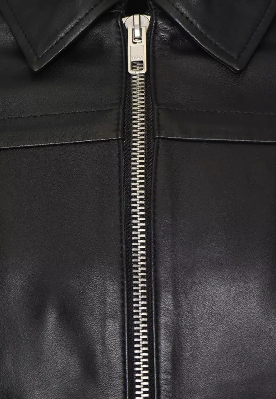 mens-shirt-collar-black-faux-leather-biker-jacket-3 mens-shirt-collar-black-faux-leather-biker-jacket