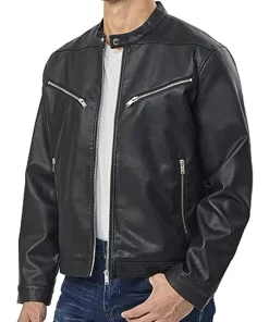 mens-stand-collar-black-faux-leather-biker-jacket