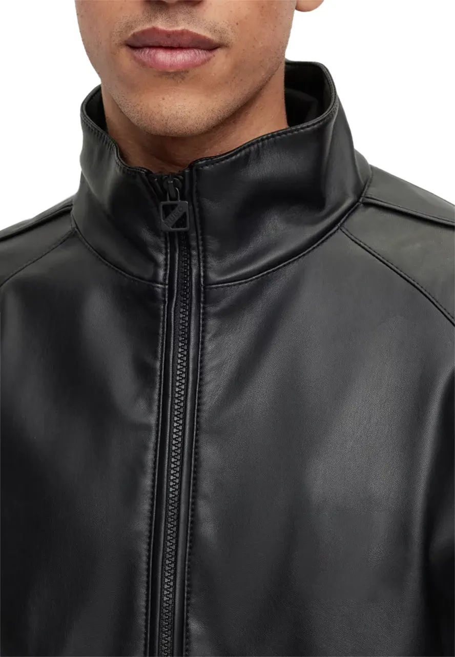 mens-stand-collar-faux-leather-black-bomber-jacket-4 mens-stand-collar-faux-leather-black-bomber-jacket