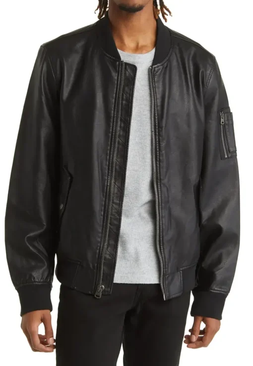 mens-varsity-black-faux-leather-bomber-jacket