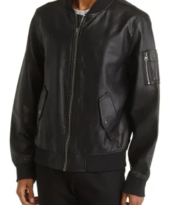 mens-varsity-black-faux-leather-bomber-jacket