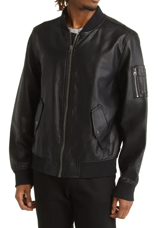 mens-varsity-black-faux-leather-bomber-jacket