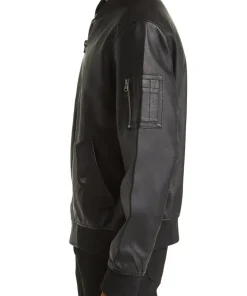 mens-varsity-black-faux-leather-bomber-jacket