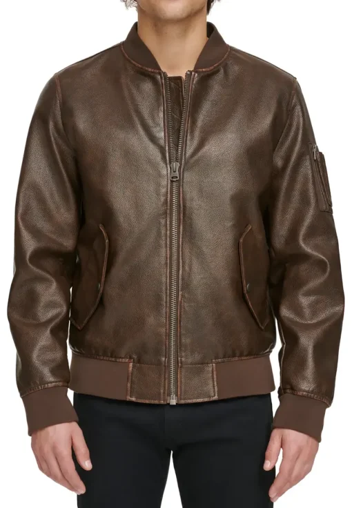 mens-varsity-brown-faux-leather-bomber-jacket