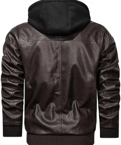 mens-vintage-coffee-faux-leather-bomber-jacket-with-removable-hood