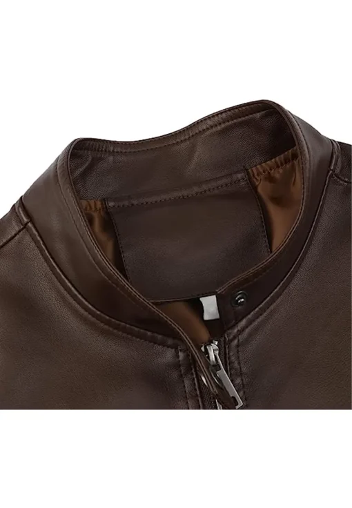 mens-zip-up-brown-faux-leather-jacket