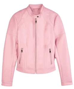 snap-tab-collar-womens-pink-faux-leather-biker-jacket