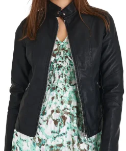 womens-black-faux-leather-basic-biker-jacket