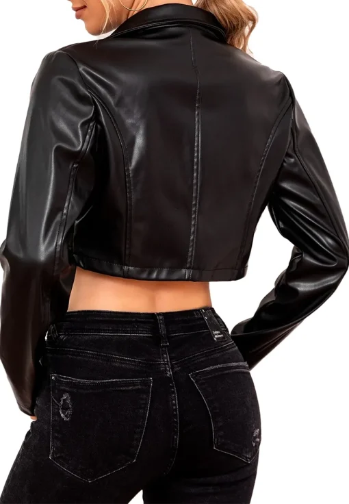 womens-black-faux-leather-bomber-buckle-belted-crop-jacket