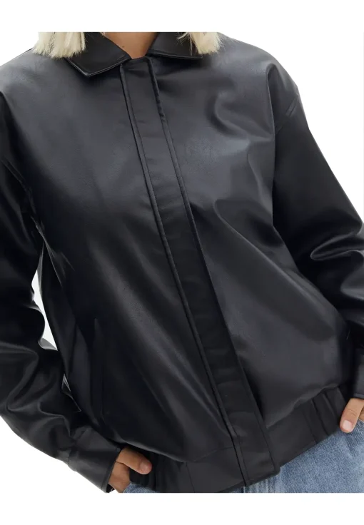 womens-black-faux-leather-drop-shoulder-oversized-jacket