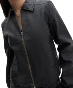 womens-black-faux-leather-fitted-long-sleeve-jacket