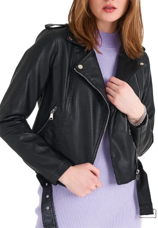 womens-black-faux-leather-light-jacket