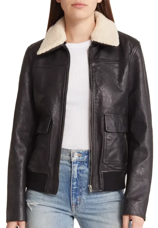 womens-black-leather-bomber-jacket-with-removable-faux-shearling-trim